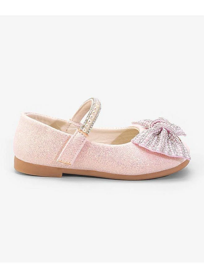 Mark & Mia Mark & Mia Rhinestones Embellished Velcro Closure Ballerinas - Pink