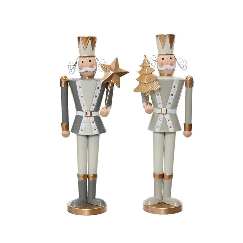 Kaemingk Nutcracker Iron Star & Tree Set 1 Piece Metal Christmas Ornaments, Holiday Tabletop & Garden Décor - Image 1