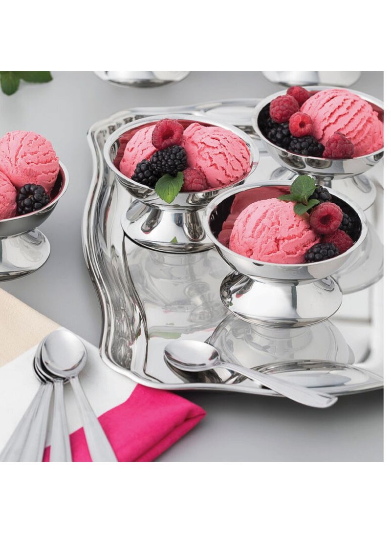 ترامونتينا صينية مستطيلة من الفولاذ المقاوم للصدأ بقياس 36x25 سم. - Image 1