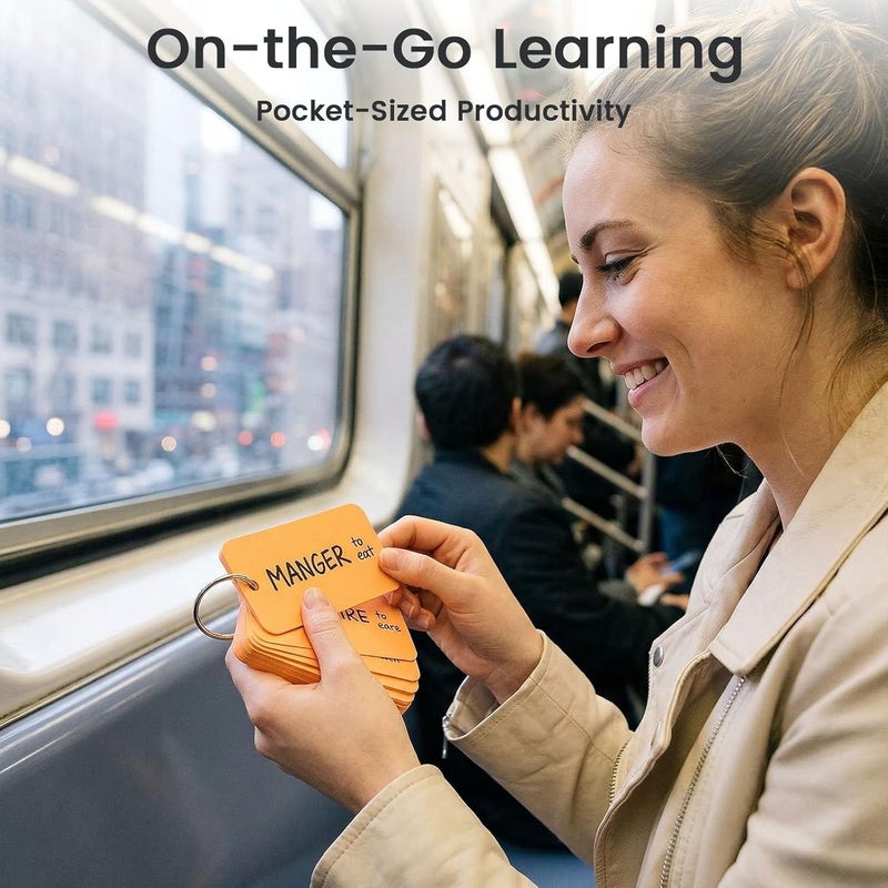 Koogel 1,500PCS Multicolor Index Paper with Binding Rings, 7 Colors 2.2 x 3.5 Inches Blank Easy Flip Flash Card Study Cards Business Cards Memo Scratch Pads Bookmark - Image 4