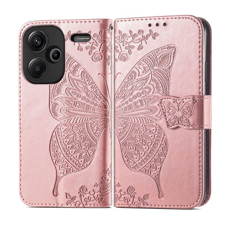 غطاء واقي بملمس جلد لـ Xiaomi 13 Pro مع حامل قائم وتغطية كاملة مع غطاء قابل للطي مع نقش بارز باللون بنفسجي بوظيفة حامل باللون البنفسجي - Image 5