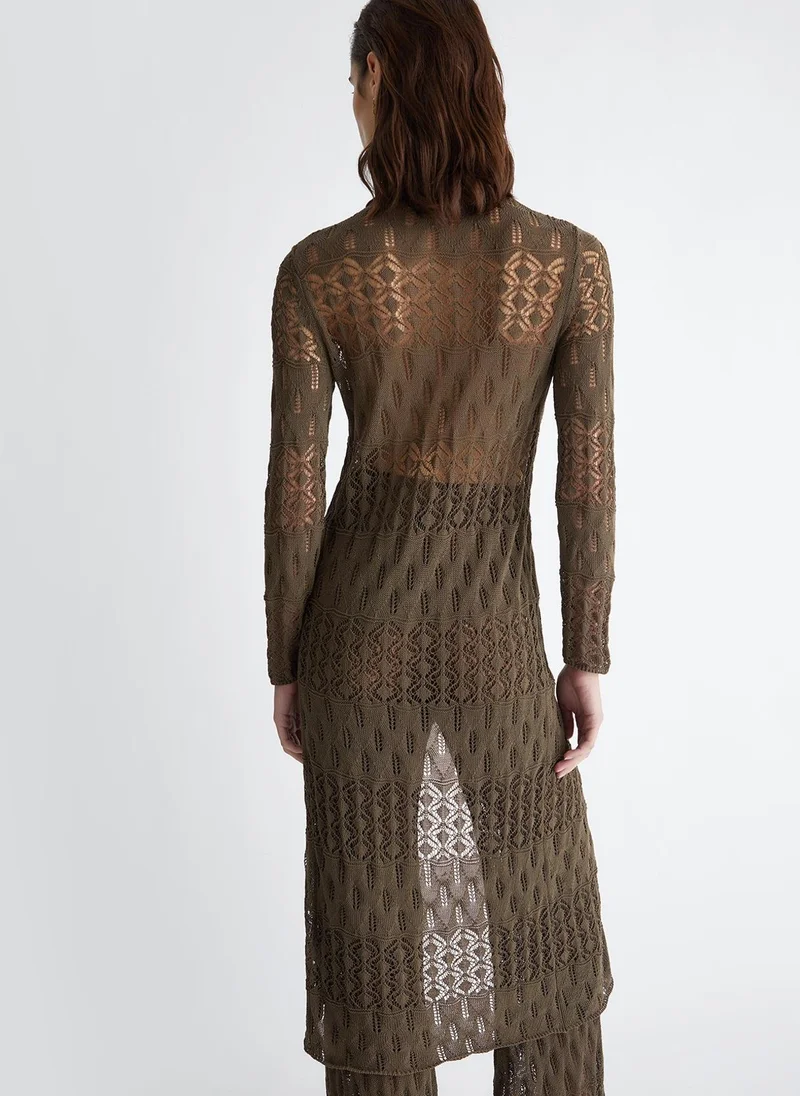 ليو جو كارديغان طويل من القماش