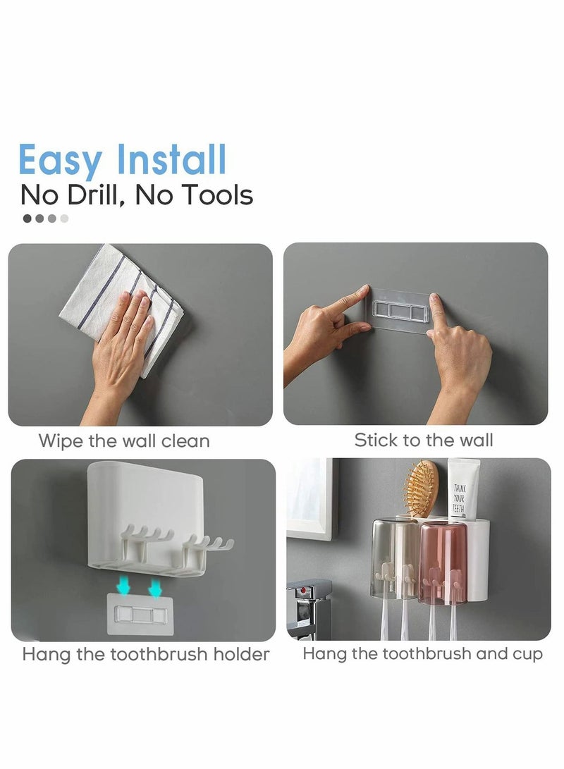 Toothbrush Holder Wall Mounted, Couple Mounted Set, Electric for Bathroom - Image 5