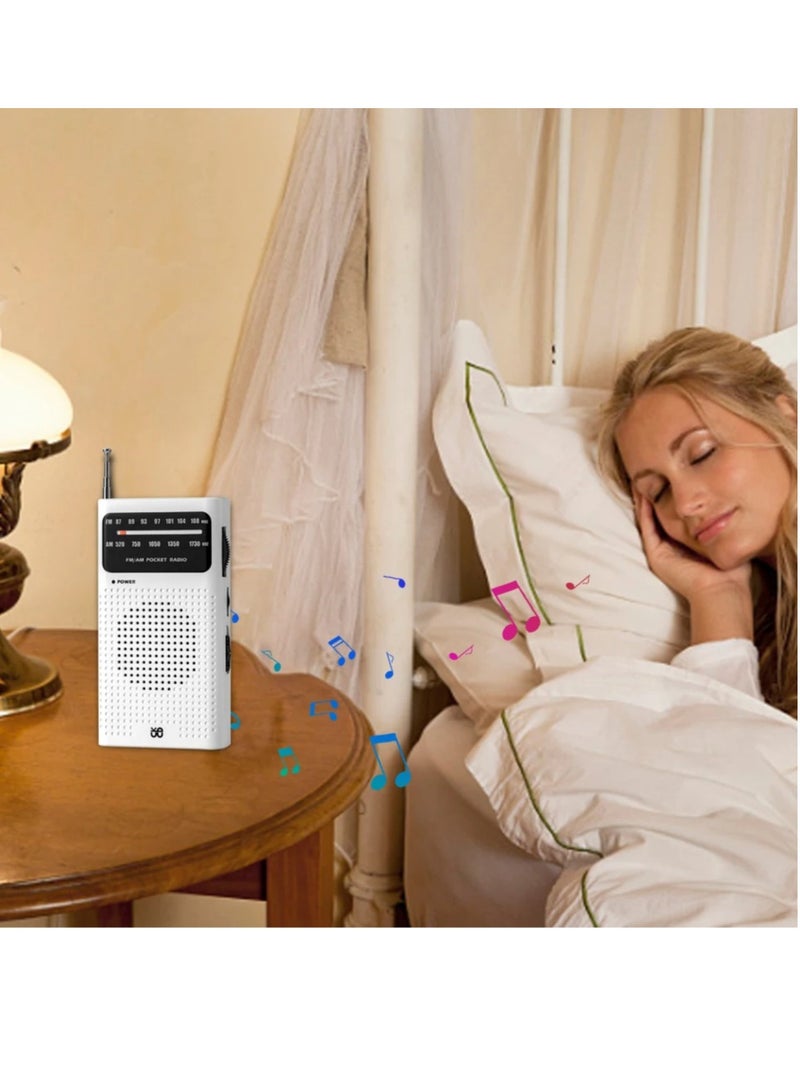 Portable Radio AM FM, Portable And Compact Transistor Radio With Loud Speaker, Battery Powered Telescopic Antenna Radio Player, Portable Radio For Indoor, Outdoor And Emergency Use, (Black) - Image 2