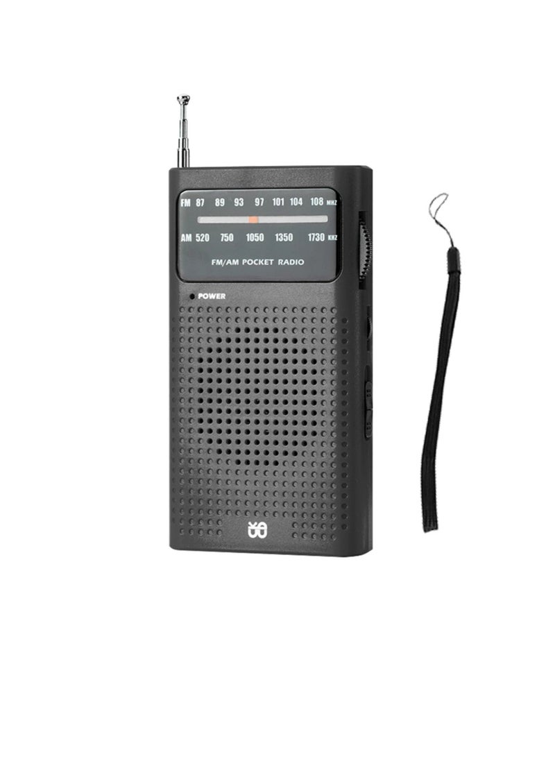 Portable Radio AM FM, Portable And Compact Transistor Radio With Loud Speaker, Battery Powered Telescopic Antenna Radio Player, Portable Radio For Indoor, Outdoor And Emergency Use, (Black) - Image 1