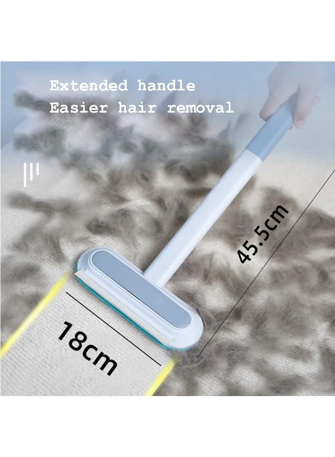 4-in-1 Pet Hair Remover & Window Screen Cleaner, Multi-Surface Reusable Lint Brush with Long Handle, Wet/Dry Dual-Use for Couch, Carpet, Furniture, Bedding, Car Interior Cleaning - Image 2