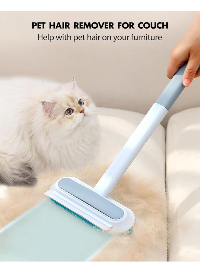 4-in-1 Pet Hair Remover & Window Screen Cleaner, Multi-Surface Reusable Lint Brush with Long Handle, Wet/Dry Dual-Use for Couch, Carpet, Furniture, Bedding, Car Interior Cleaning - Image 3