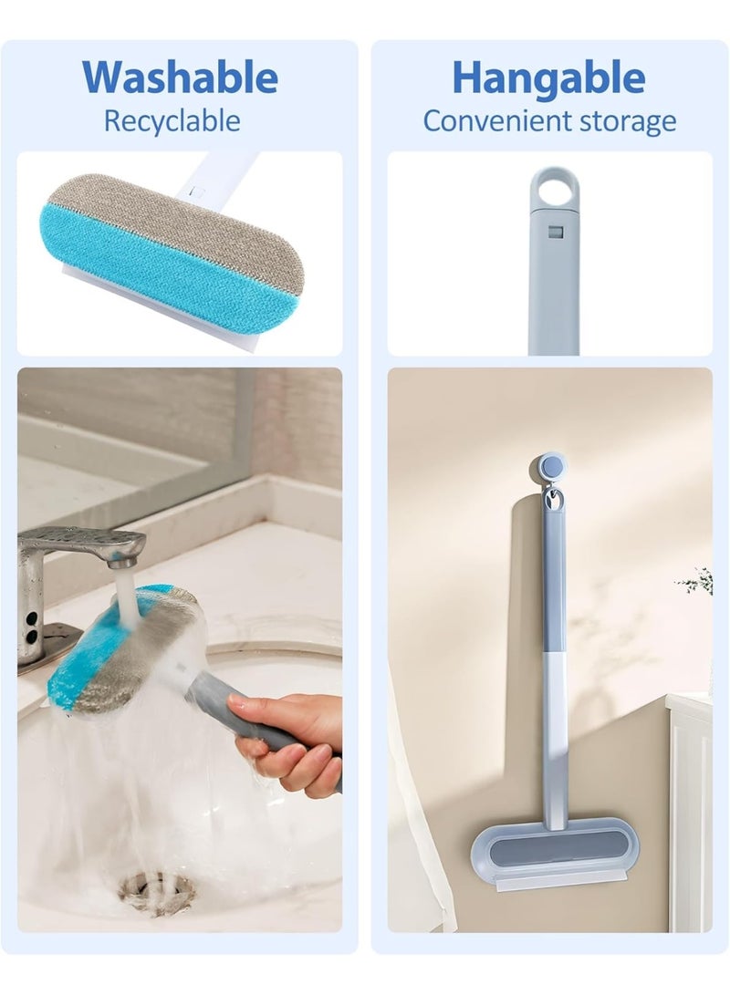 4-in-1 Pet Hair Remover & Window Screen Cleaner, Multi-Surface Reusable Lint Brush with Long Handle, Wet/Dry Dual-Use for Couch, Carpet, Furniture, Bedding, Car Interior Cleaning - Image 4