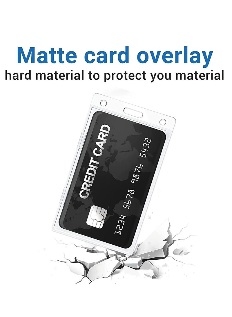 SYOSI Vertical ID Card Badge Holder, 10 Pieces Hard Plastic Card Holder Frosted Clear Credit Card Protector Thumb Slot Badge Holder Heavy Duty ID Badge Holder  - Image 4