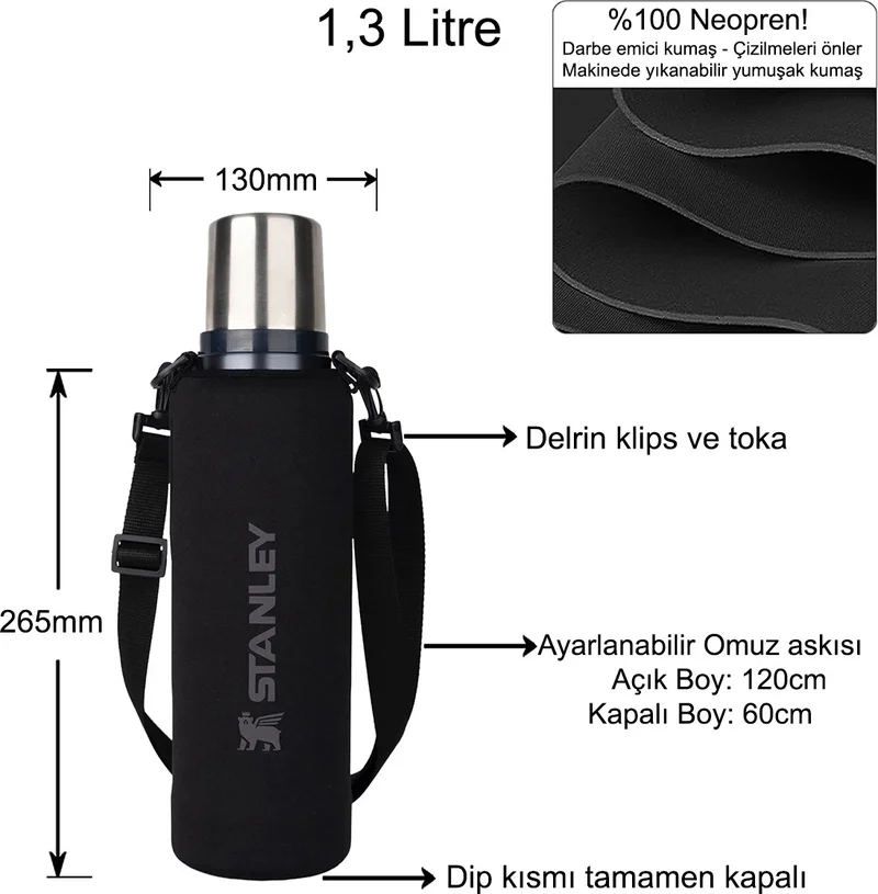 Stanley Neoprene Thermos Case and Shoulder Strap
- 1.3 L Classic