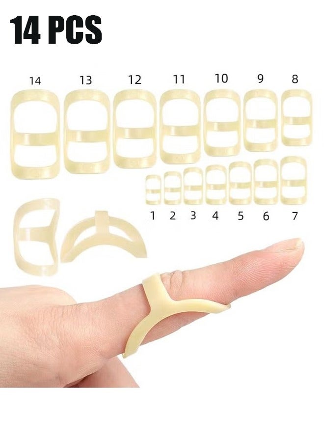 HY Oval Finger Splint 14pcs, Sizes 1-14, Mallet Finger Splint Trigger Finger Splint for Thumb Middle Ring Index Pinky, Straighten Crooked Fingers Mallet Finger Protcet Trigger Finger Limit Hypermobility  - Image 1