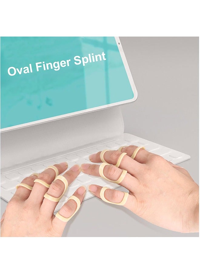 HY Oval Finger Splint 14pcs, Sizes 1-14, Mallet Finger Splint Trigger Finger Splint for Thumb Middle Ring Index Pinky, Straighten Crooked Fingers Mallet Finger Protcet Trigger Finger Limit Hypermobility  - Image 5