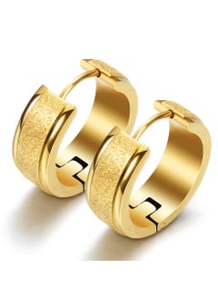 Stainless Steel Mens Womens Hoop Frosted  Earrings Hypoallergenic