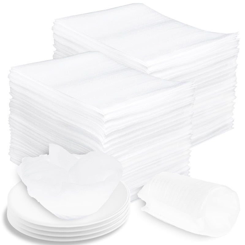 High-PQ 100 Pack Cushion Foam Pouches, Moving Supplies for Dishes, Packing Materials for Dishes & Cups, Glass Packing Paper and Plate Protectors for Moving.(8x 10 x 0.02Inch) - Image 1