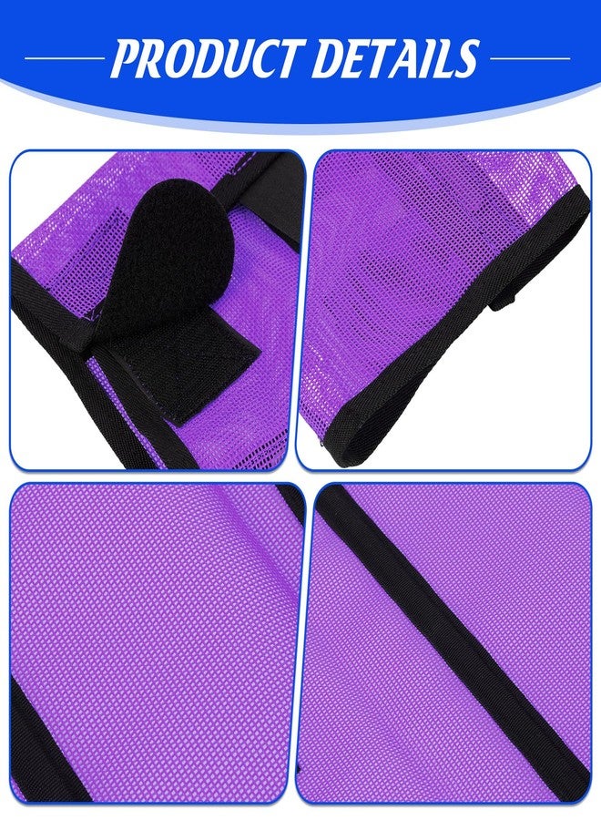 Bulyoou 8 Pcs Horse Fly Boots UV-Protective Mesh Ventilated, Fly Boots for Protecting Horse Legs & Stomp-reducing from Insect Bites(Dark Purple, Light Purple) - Image 5