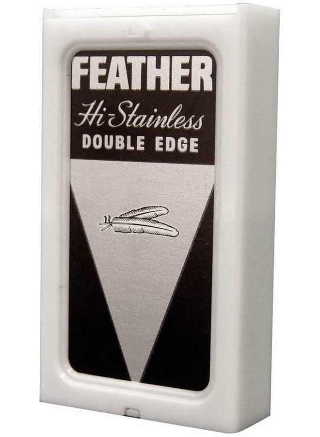 Feather شفرات حلاقة مزدوجة الحافة من الفولاذ المقاوم للصدأ 5 قطع - Image 3