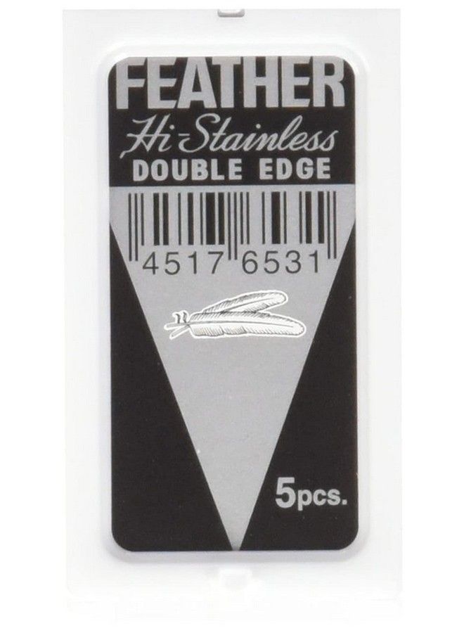 Feather شفرات حلاقة مزدوجة الحافة من الفولاذ المقاوم للصدأ 5 قطع - Image 2
