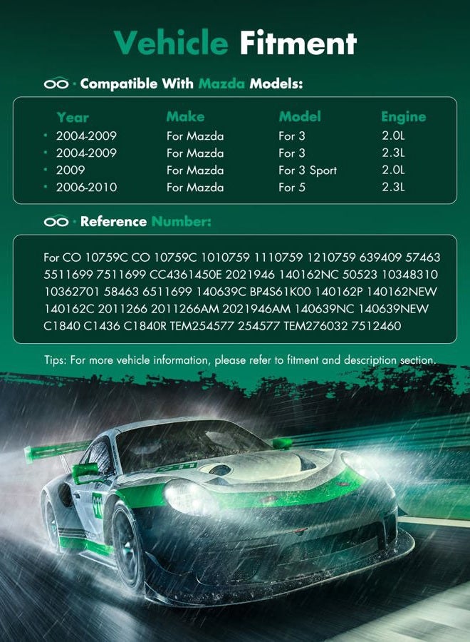 SCITOO ضاغط تكييف SCITOO CO 10759C مناسب لمازدا 3 2.0L 2.3L 2004-2009 ولمازدا 5 2.3L 2006-2010 - Image 2