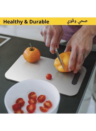 Stainless Steel Cutting Boards 3-Pack | Food-Grade 304 Metal Chopping Boards | Dishwasher Safe for Meat Vegetables Fruits | 39x28 34x23 24x15 cm - view 3
