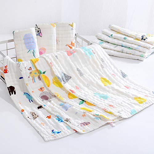 MOM'S HOME 6-Layer Muslin Burp Cloths for Babies | Bamboo Cotton | Super Soft & Absorbent | 30x50 cm | Pack of 3 - Image 2