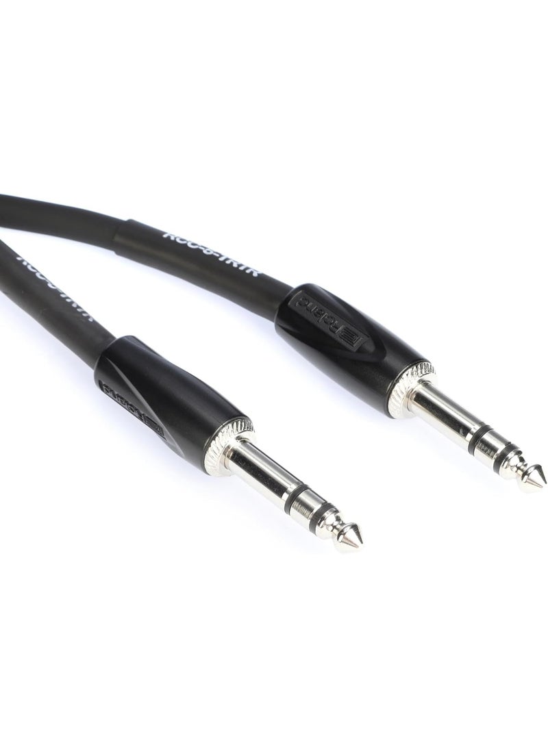 Roland Black Series Interconnect Cable, 1/4-Inch TRS to 1/4-Inch TRS, Balanced, 5-Feet