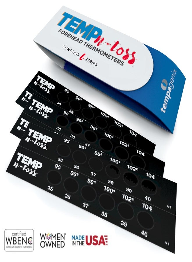 TEMPN-TOSS Fast Reading Disposable Forehead Thermometer Strips - Temp-N-Toss for Accurate & Hygienic Adult Temperature Measurement - Easy to Use and Reliable Single-Use Fever Indicator (12) - Image 2