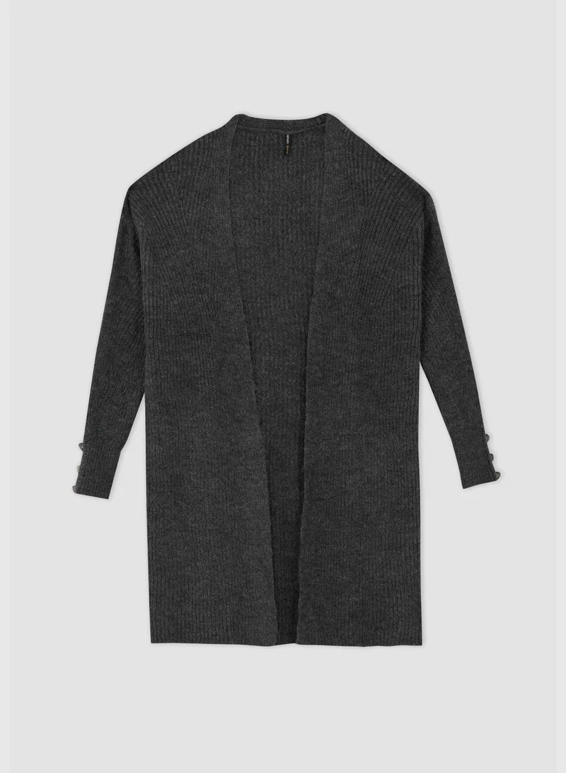 DeFacto Woman Regular Fit V Neck Long Sleeve Tricot Cardigan