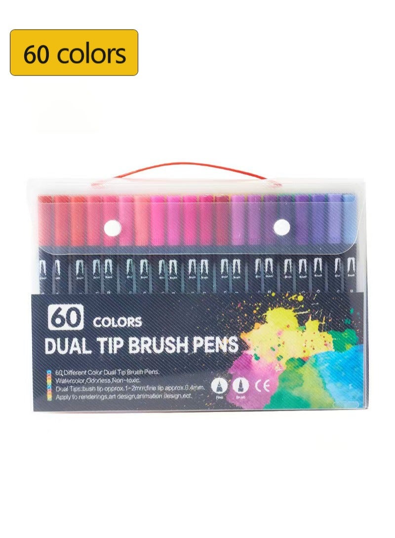 Manhua 60 Color Watercolor Pen Set Double Headed Washable Watercolor Pen - Image 1