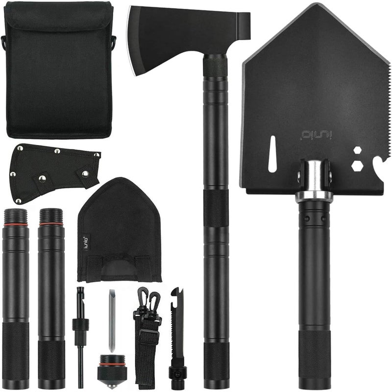 Iunio Survival Shovel Multitool With Axe  Camping Shovel Hatchet  Tactical Shovel  Folding With Carrying Bag For Camping  Hiking  Backpacking  Entrenching  Car Emergency - Image 1
