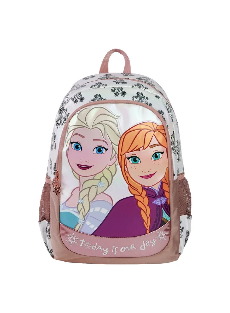 Disney Frozen Regular Backpack 18" | Elsa & Anna School Bag for Girls | Lightweight School Backpack with Multiple Compartments | Durable Everyday Travel & School Backpack