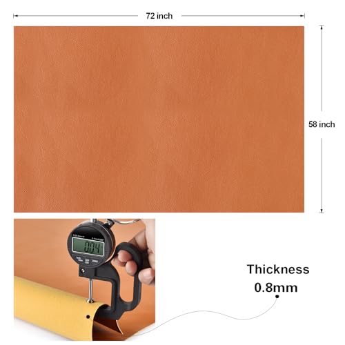 TeeLiy Faux Leather 2 Yards Upholstery Leather 0.8mm Thick Marine Grade Vinyl 58" x 72"Faux Leather Sheets Soft PU Faux Synthetic Leather Pleather Fabric (Bulldog_Smooth Surface_Thin and Light Material) - Image 2