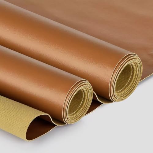 TeeLiy Faux Leather 2 Yards Upholstery Leather 0.8mm Thick Marine Grade Vinyl 58" x 72"Faux Leather Sheets Soft PU Faux Synthetic Leather Pleather Fabric (Bulldog_Smooth Surface_Thin and Light Material) - Image 1