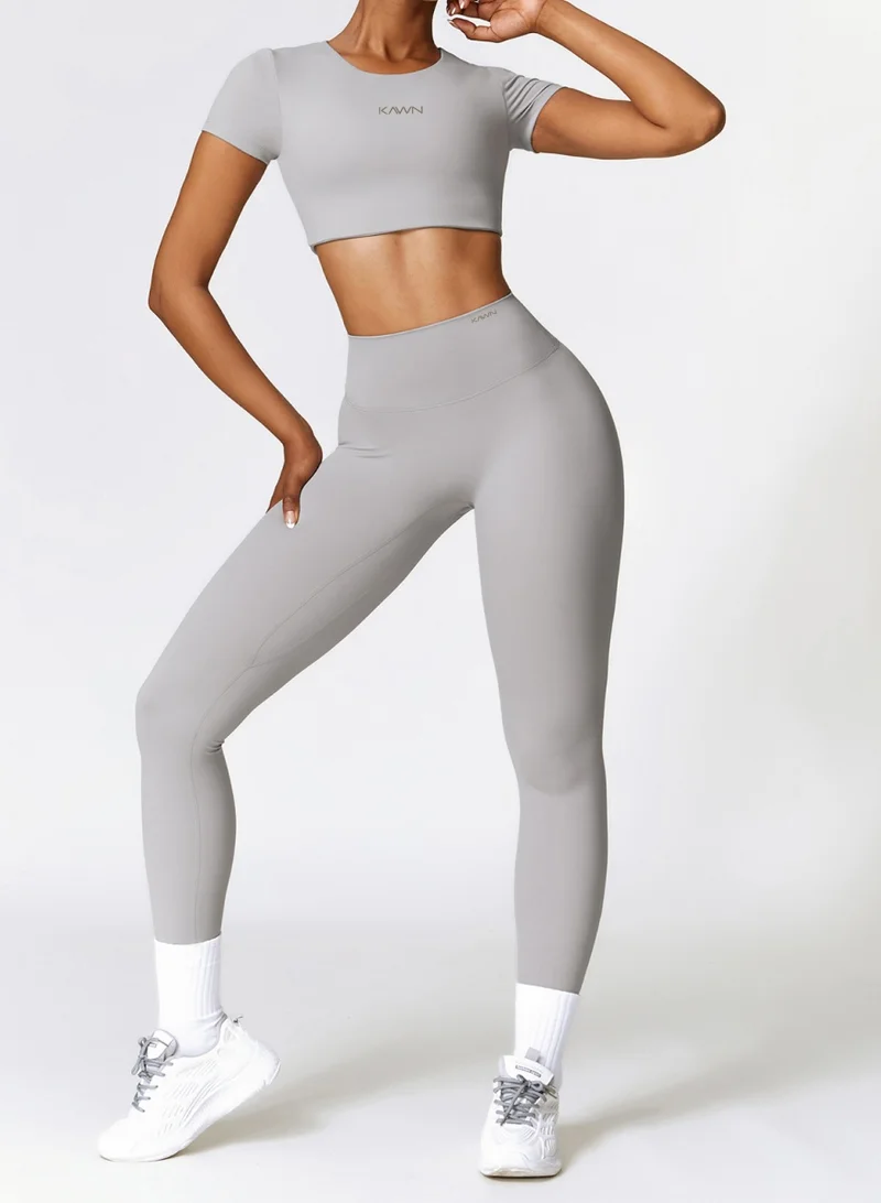 Kawn.yoga Silver Grey High Waist Leggings for Women | Best Price UAE