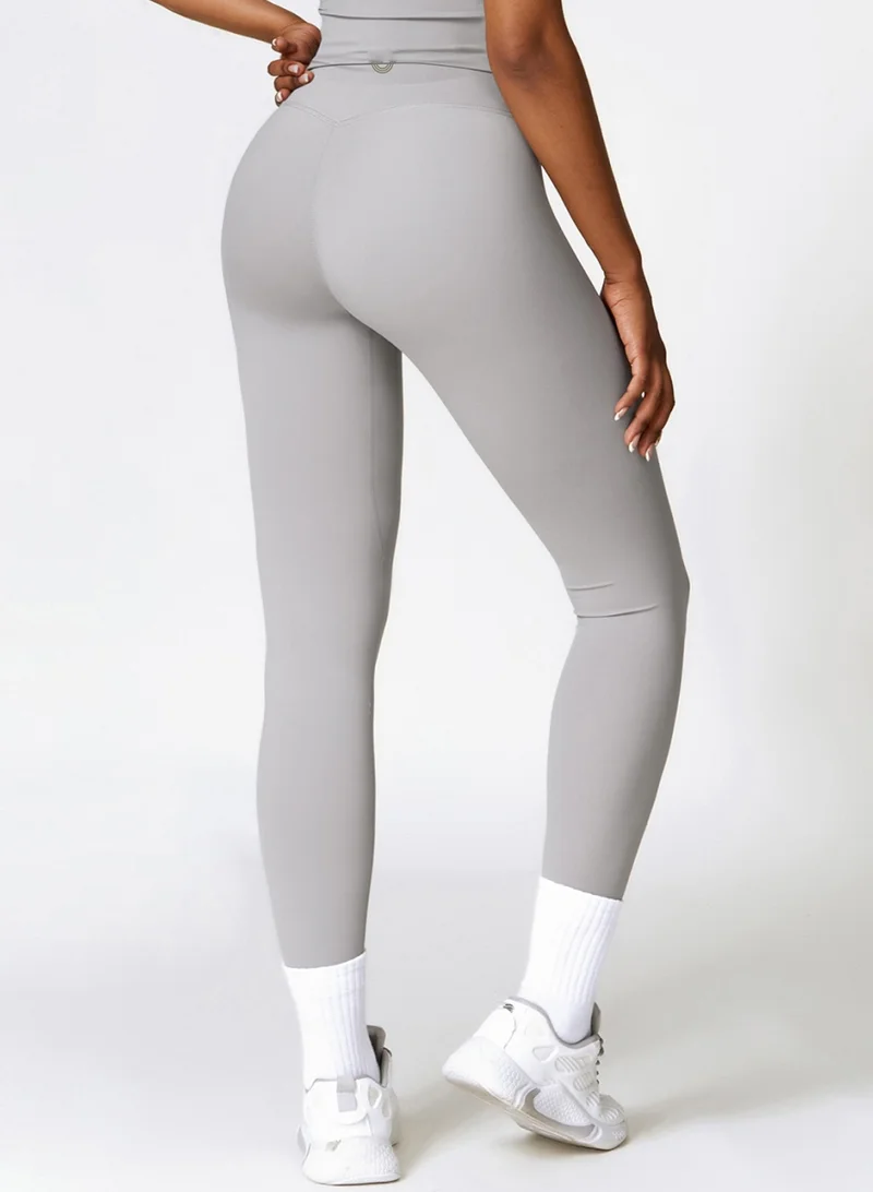 Kawn.yoga Silver Grey High Waist Leggings for Women | Best Price UAE
