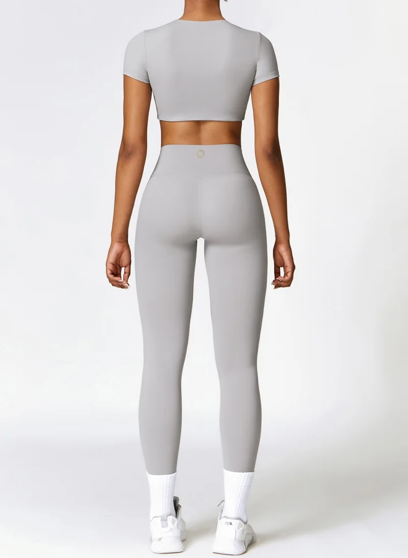Kawn.yoga Silver Grey High Waist Leggings for Women | Best Price UAE