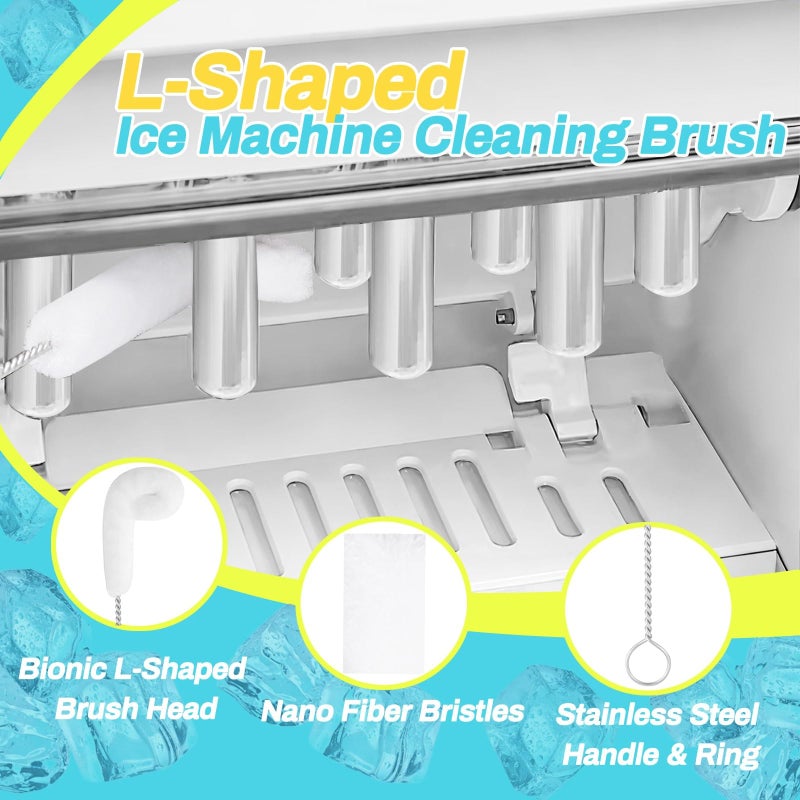 Potanro Ice Machine Cleaner Brush Sets, 14pcs Countertop Ice Maker Cleaner Tools, Gap Crevice Cleaning Brushes Tools Small Spaces, Scrub Sponge, Thin Brush for Cleaning Window Track, Straw, Bottle - Image 2