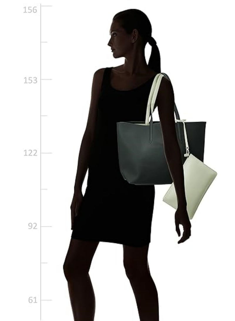LACOSTE Women's  Double sided Two tone Large Capacity Handbag, Fashionable and Versatile, Black/White  - Image 4