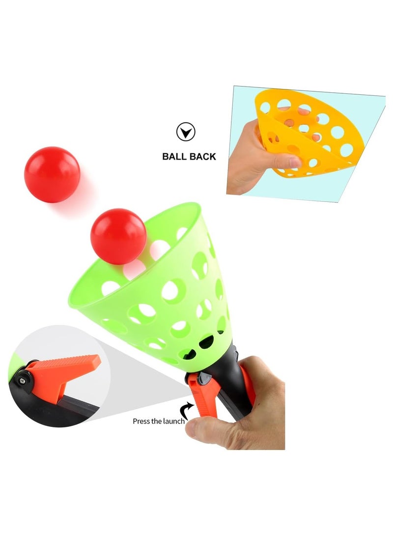 Pop and Catch Ball Game Toys,4 Sets Toys Catch Launcher Baskets,Outdoor Indoor Game Activities for Kids,Beach Lawn Camping Yard Sport Toys for Boys Girls - Image 2