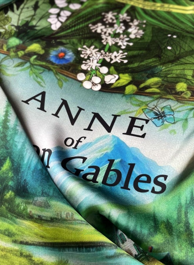 Universal Zone Anne of Green Gables by L.M. Montgomery Square Satin Scarf. Neck Scarf, Headscarf, Bag Scarf, Shawl. Bookish Gift, Green Scarf - Image 2