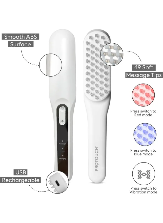 بروتاتش مشط بروتوتش للعلاج بالضوء الأحمر والأزرق مع تدليك فروة الرأس لتقليل تساقط الشعر