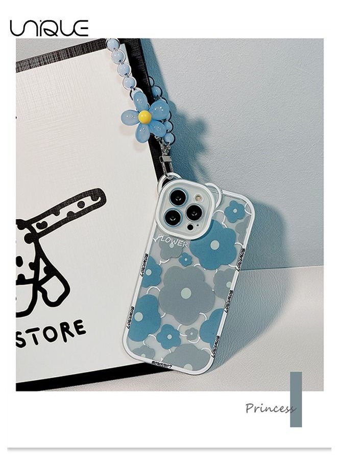 Unique - Compatible with iPhone 14 Pro Max Case, Cute Sun Flowers Camera Protector Clear Case with Lovely Flower Strap Bracelet Chain Girls Women Case for iPhone 14 Pro Max - Image 1