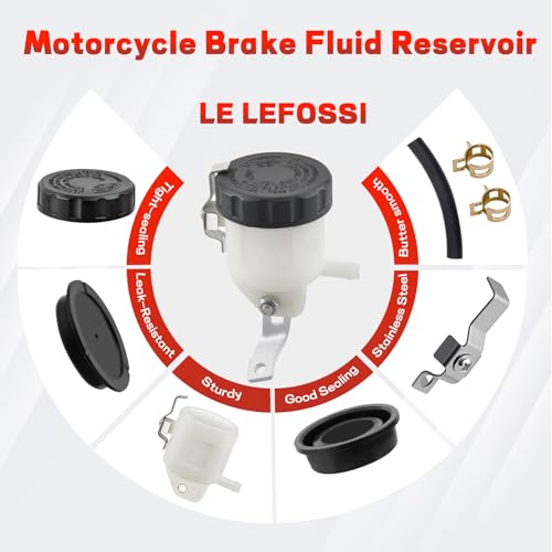 LE LEFOSSI Motorcycle Front Brake Master Cylinder Brake Pump Tank Oil Cup Fluid Bottle Reservoir w/Bracket Compatible with for Suzuki GSX-R 600 GSX-R 750 GSX-R 1000 2006 2007 2008 2009 2010-2023 - Image 2