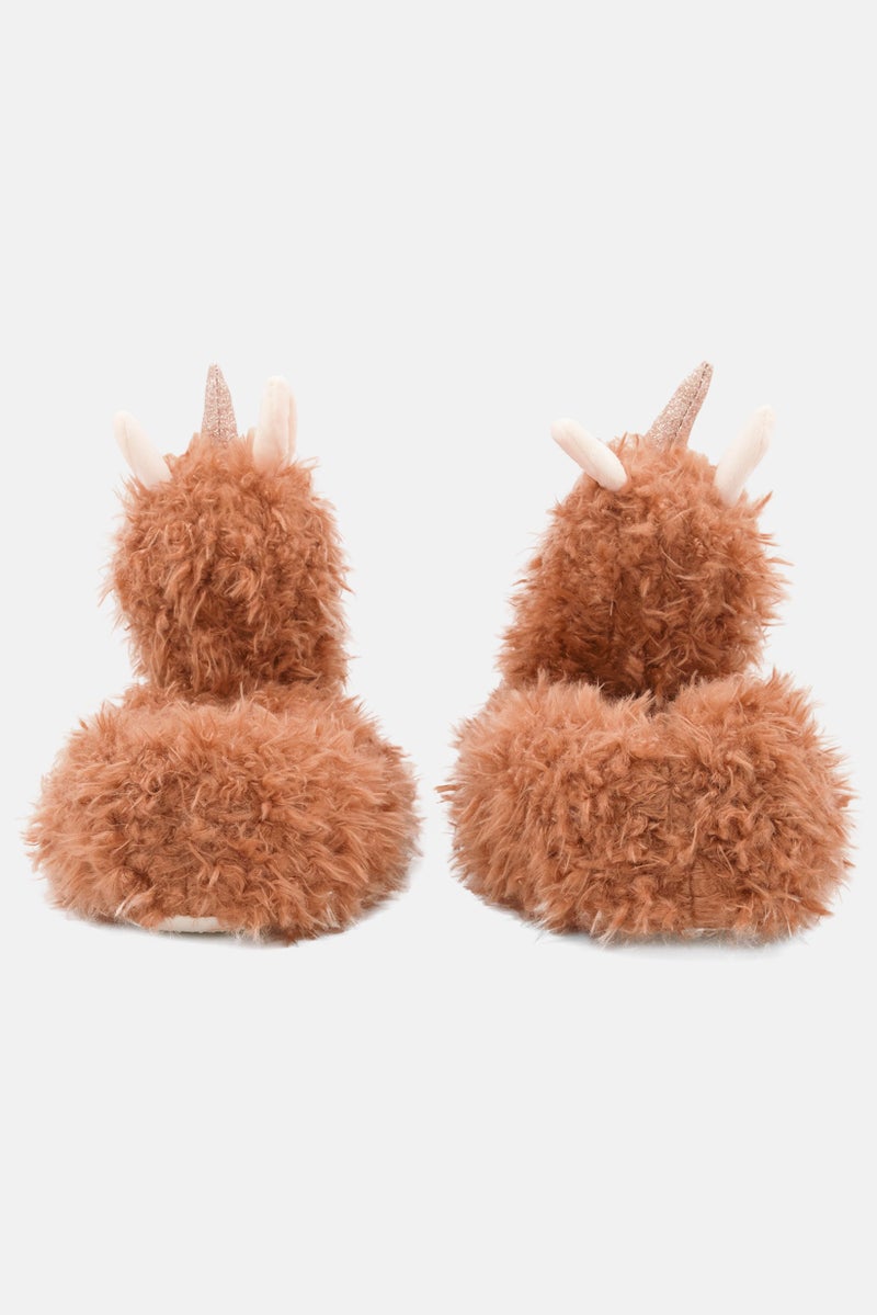 Loungeable Women Slip On Faux Fur Home Slippers, Brown Combo - Image 2