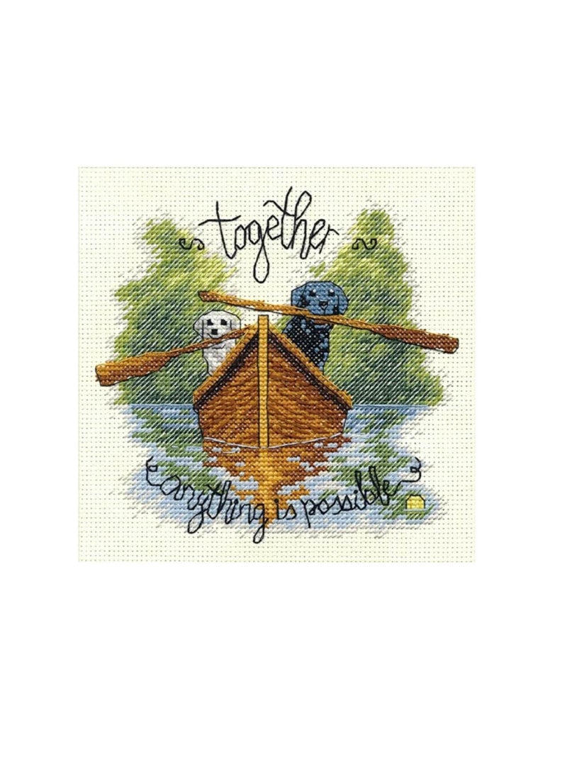Cross Counted Cross Stitch Kit 6in x 6in Together Dogs - Image 3
