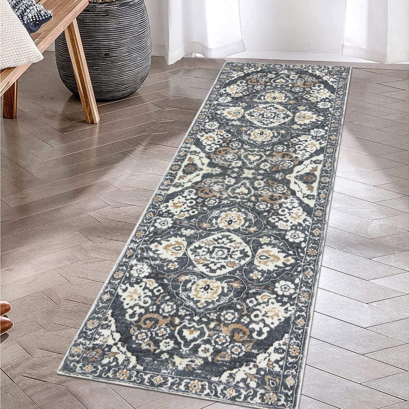 HEBE RUGS HEBE Hallway Runner Rug 2'x6' Washable Vintage Distressed Area Rugs Non Slip Laundry Rug Runner Boho Floor Carpet Runners for Hallways Entryway Laundry Room Kitchen Bathroom - Image 2