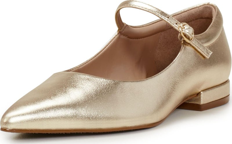 Vince Camuto Womens Eloise Mary Jane Flat Egyptian Gold