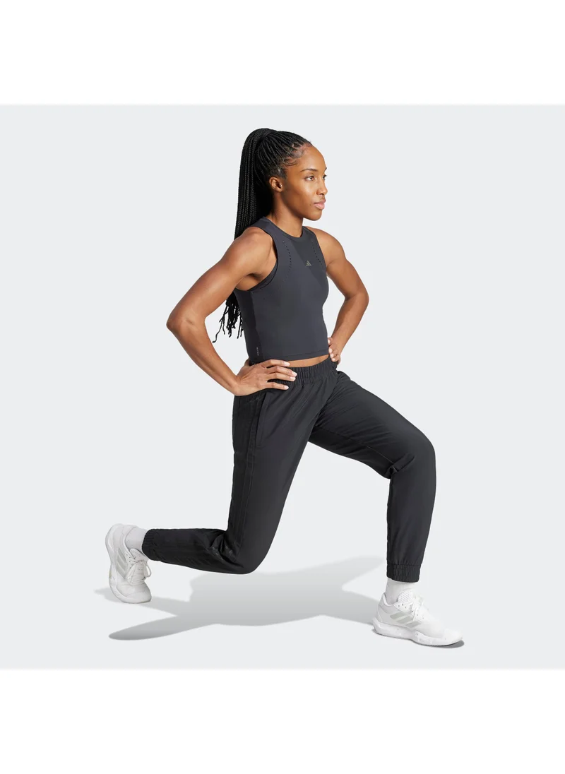 adidas بنطلون رياضي Pacer All Gym بثلاث خطوط منسوجة بخصر متوسط