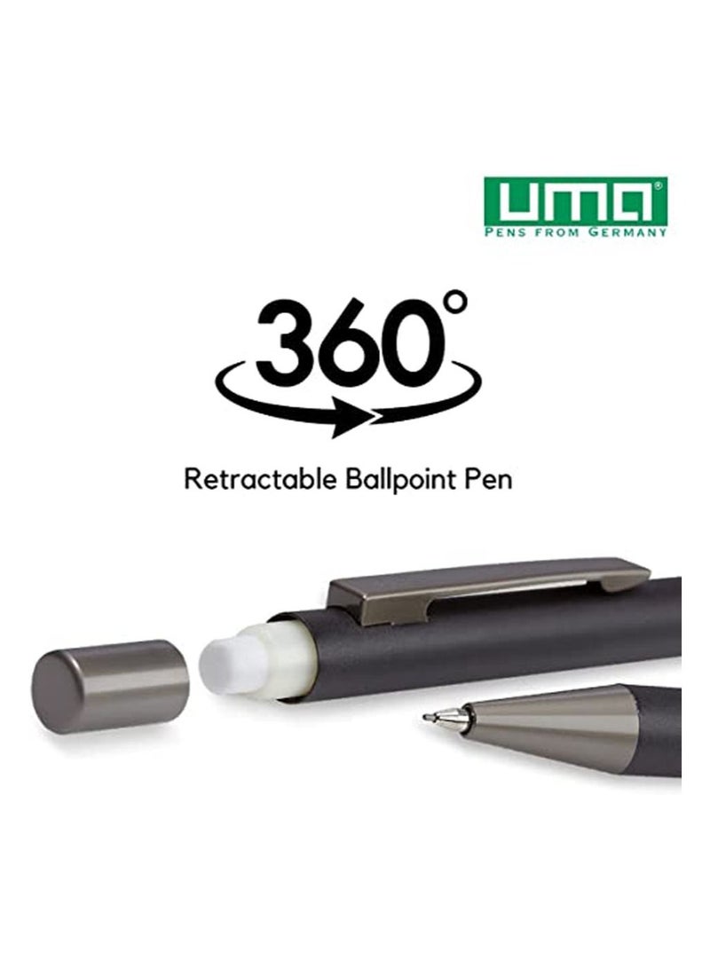 أوما عبوة من 5 أقلام حبر جاف UMA قابل للسحب مصنوع في ألمانيا - رمادي - Image 4