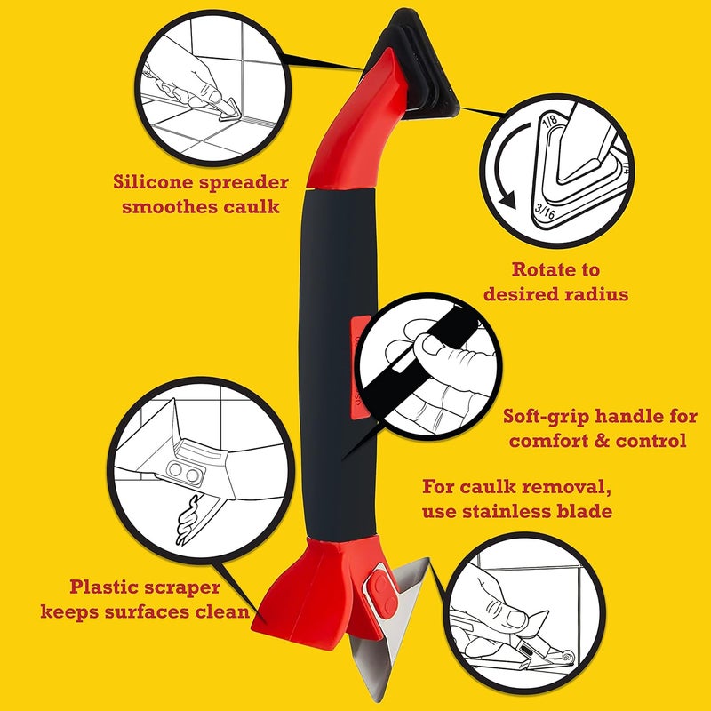 ALLWAY CT31 3-in-1 Caulk Tool for Removal and Application - Image 2