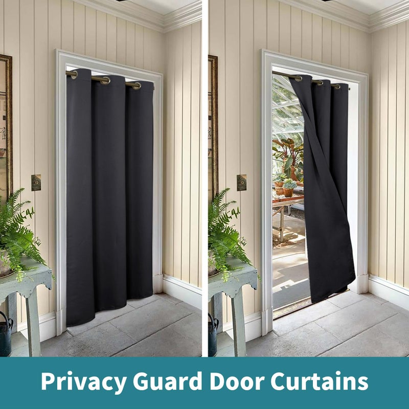 BGment Doorway Curtains for Closets Without Doors - Blackout Curtains Single Panel Thermal Insulated Privacy Grommet Hallway Drape 80 inches Long, 1 Panel, Dark Grey, 34 x 80 Inch - Image 4